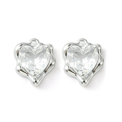 Brass Micro Pave Cubic Zirconia Charms KK-L208-06P-07-1