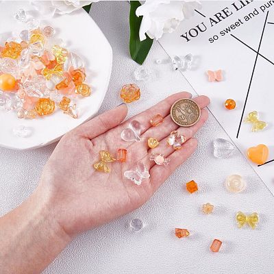 150 Pieces Random Rose Acrylic Beads Bear Pastel Spacer Beads Butterfly Loose Beads for Jewelry Keychain Phone Lanyard Making JX543I-1
