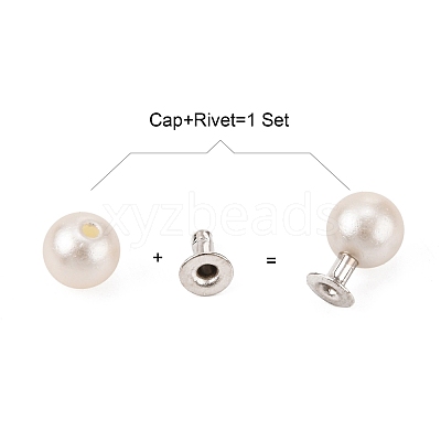 ABS Plastic Imitation Pearl Rivet Studs KY-L076-A-01-1