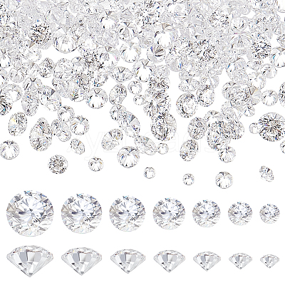 700Pcs 7 Styles Diamond Shape Grade AAA Cubic Zirconia Cabochons ZIRC-BBC0002-96-1
