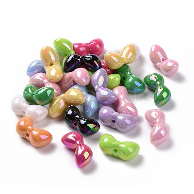 Opaque Acrylic Imitation Shell Beads OACR-P011-04G-1