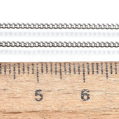 Long-Lasting Plated Brass Curb Chain Necklaces NJEW-K112-07P-NF-1