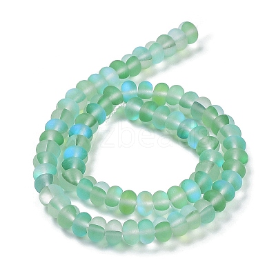 Frosted Transparent Glass Beads Strands X-FGLA-M002-01F-1