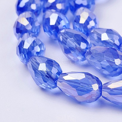 Electroplate Glass Beads Strands EGLA-D015-15x10mm-12A-1