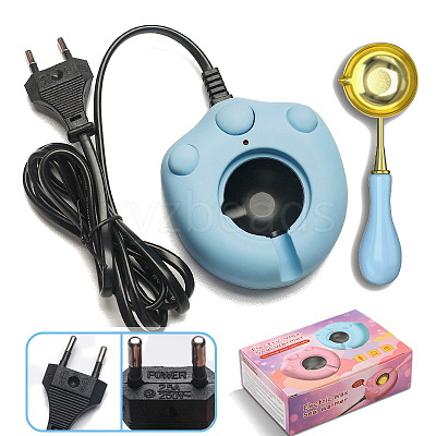 25A 250V Cat Paw Print Plastic Electric Wax Seal Warmer Kit with Spoon STAM-K001-06B-1