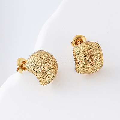 304 Stainless Steel C-Shaped Stud Earrings for Women RS8571-1