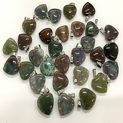 Natural Indian Agate Pendants G-WH0025-27P-04-1