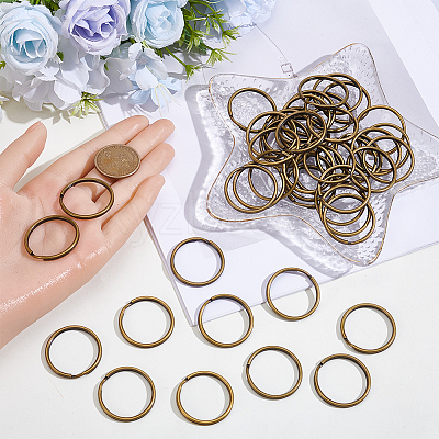 50Pcs Iron Keychain Clasps FIND-SP0005-56AB-1