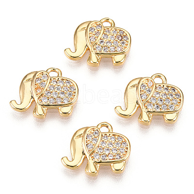 Brass Micro Pave Cubic Zirconia Charms X-ZIRC-K082-034A-1