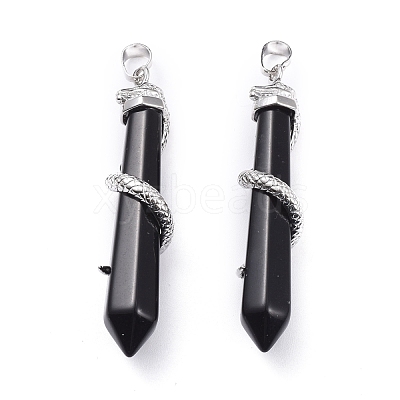 Natural Gemstone Big Pointed Pendants G-F696-B-1