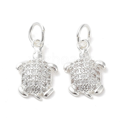 Rack Plating Brass Micro Pave Cubic Zirconia Pendants ZIRC-G168-47S-1