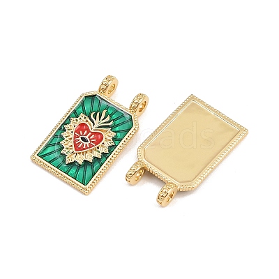 Brass Enamel Pendants KK-B157-28C-G-1