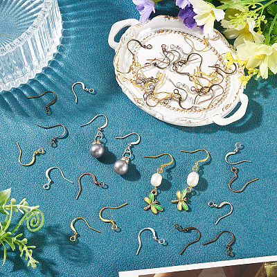 60Pcs 6 Colors Brass French Earring Hooks KK-TADJ0001-10-1