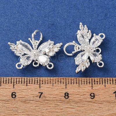 Brass Pave Clear Cubic Zirconia Butterfly Chandelier Component Links CU-CBAEC99-12S-1