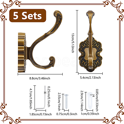 Alloy Wall Hook Hangers AJEW-WH0270-980-1