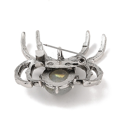 Natural Labradorite Brooches G-A224-01AS-08-1