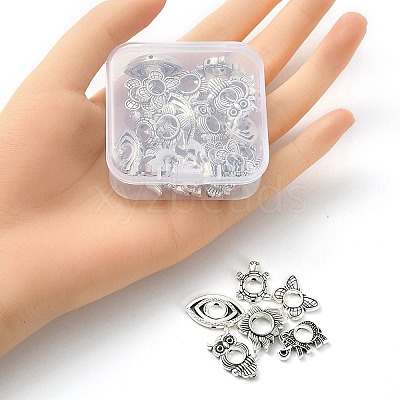 30Pcs 6 Style Tibetan Style Alloy Bead Frame FIND-YW0003-19-1