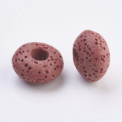 Natural Dyed Lava Rock European Beads G-E477-A02-1