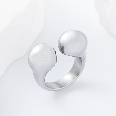 304 Stainless Steel Cuff Open Rings RY3631-1-1