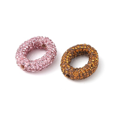 Rhinestone Clay Pave Brass Beads KK-P305-11G-1