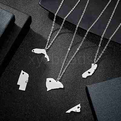 12Pcs 12 Style 201 Stainless Steel Pendants STAS-SC0002-36P-1