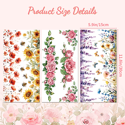 3 Sheets 3 Styles PVC Waterproof Decorative Stickers DIY-WH0404-068-1