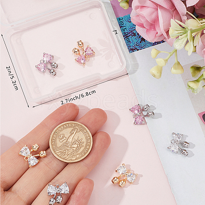 8Pcs 4 Styles Rack Plating Brass Pendants KK-BBC0014-89-1