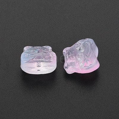 Two Tone Transparent Spray Painted Glass Beads GLAA-T022-22-C04-1