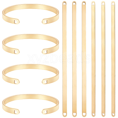 6Pcs Stainless Steel Blank Cuff Bangles MAK-BBC0001-32G-1