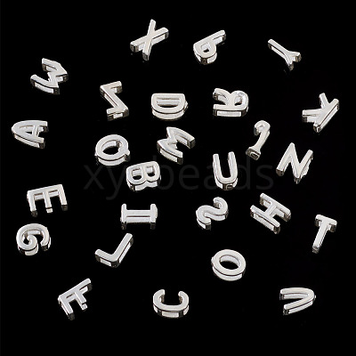 6Pcs 925 Sterling Silver Hollow Initial Beads STER-TA0001-53Y-1