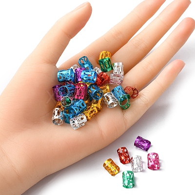 200Pcs Aluminum Dreadlocks Beads Hair Decoration ALUM-YW0001-04-1