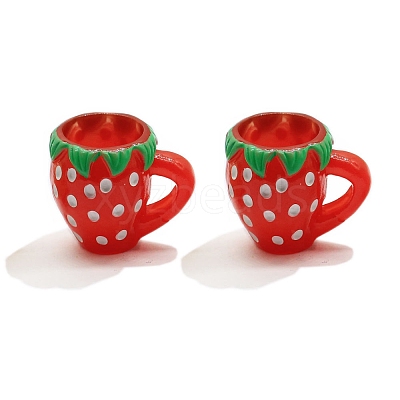 10Pcs Resin Strawberry Water Cup Miniature Ornaments PW-WG36B42-02-1