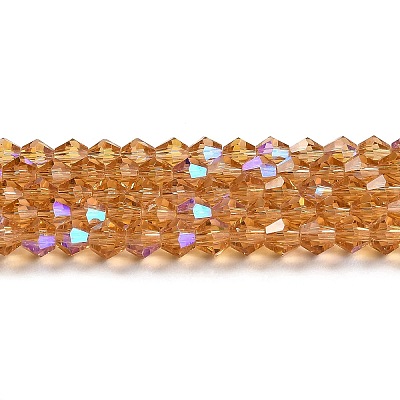 Transparent Electroplate Glass Beads Strands GLAA-F029-4mm-D18-1