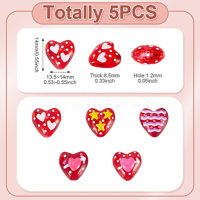 5Pcs Glass Enamel Beads GLAA-TA0003-55-1