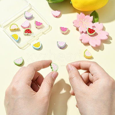 14Pcs 7 Colors Zinc Alloy Enamel Beads FIND-CJ0003-31-1