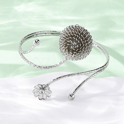 PincushionAlloy Arm Cuff Bangles for Girl Women LS-AJEW-A063-01B-P-1