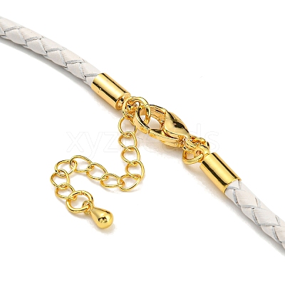 Leather Braided Cord Link Bracelets MAK-K022-01G-06-1