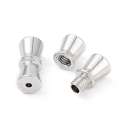 Anti-Tarnish Rhodium Plated 925 Sterling Silver Screw Clasps STER-K173-02P-1