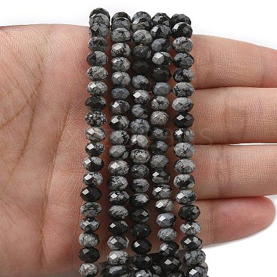 Natural Snowflake Obsidian Bead Strands G-D344-A13-1