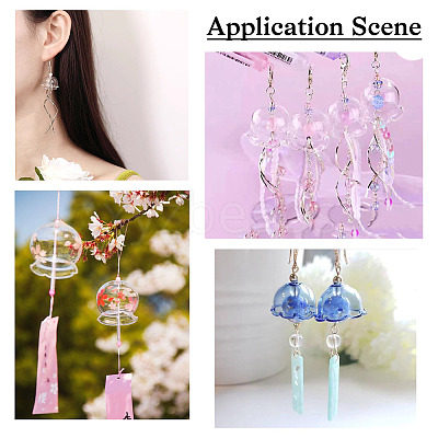 12Pcs 6 Colors Transparent Glass Bead Cap GLAA-TA0002-06-1