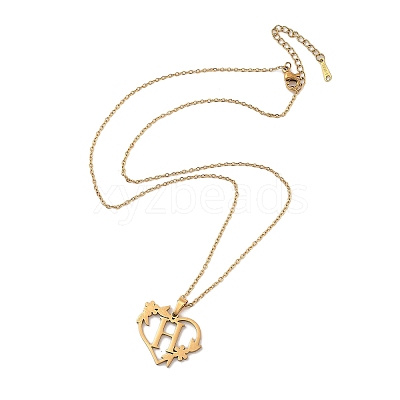PVD Vacuum Plating 201 Stainless Steel Pendant Necklaces NJEW-R267-02H-G-1