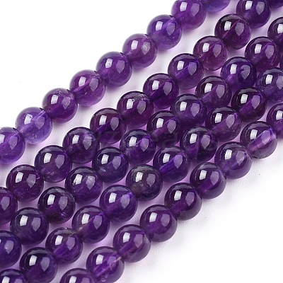 Natural Amethyst Beads Strands G-G099-4mm-2-1