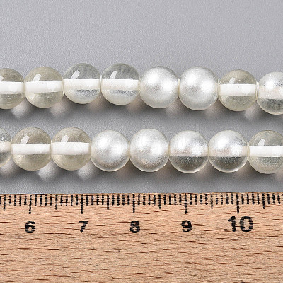 Baking Paint Transparent Glass Beads Strands DGLA-N011-8mm-01-1
