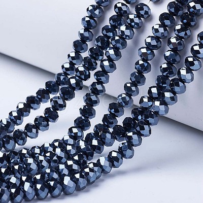 Electroplate Glass Beads Strands EGLA-A044-P6mm-A18-1