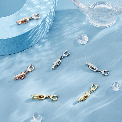 6Pcs 3 Colors Barss Fold Over Clasps FIND-FH0008-50-1