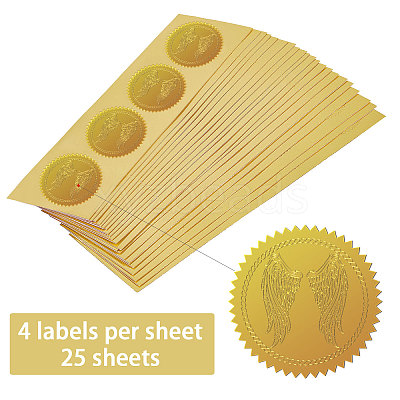 Self Adhesive Gold Foil Embossed Stickers DIY-WH0211-385-1