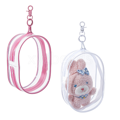 2Pcs 2 Colors Transparent Plastic Storage Zipper Bags ABAG-FH0001-16B-1