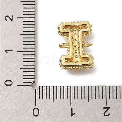 Brass Micro Pave Cubic Zirconia Letter Links X-KK-I717-04I-1