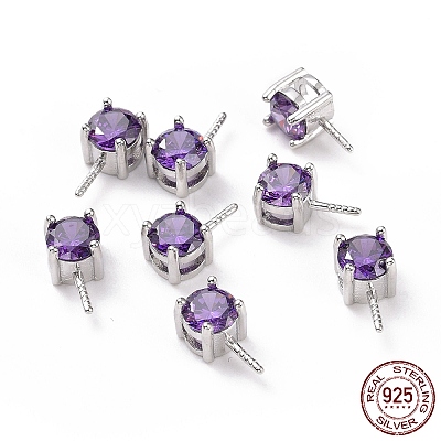 Rhodium Plated 925 Sterling Silver Peg Bails STER-D035-47P-07-1