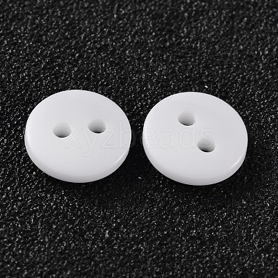 2-Hole Flat Round Resin Sewing Buttons for Costume Design BUTT-E119-18L-19-1